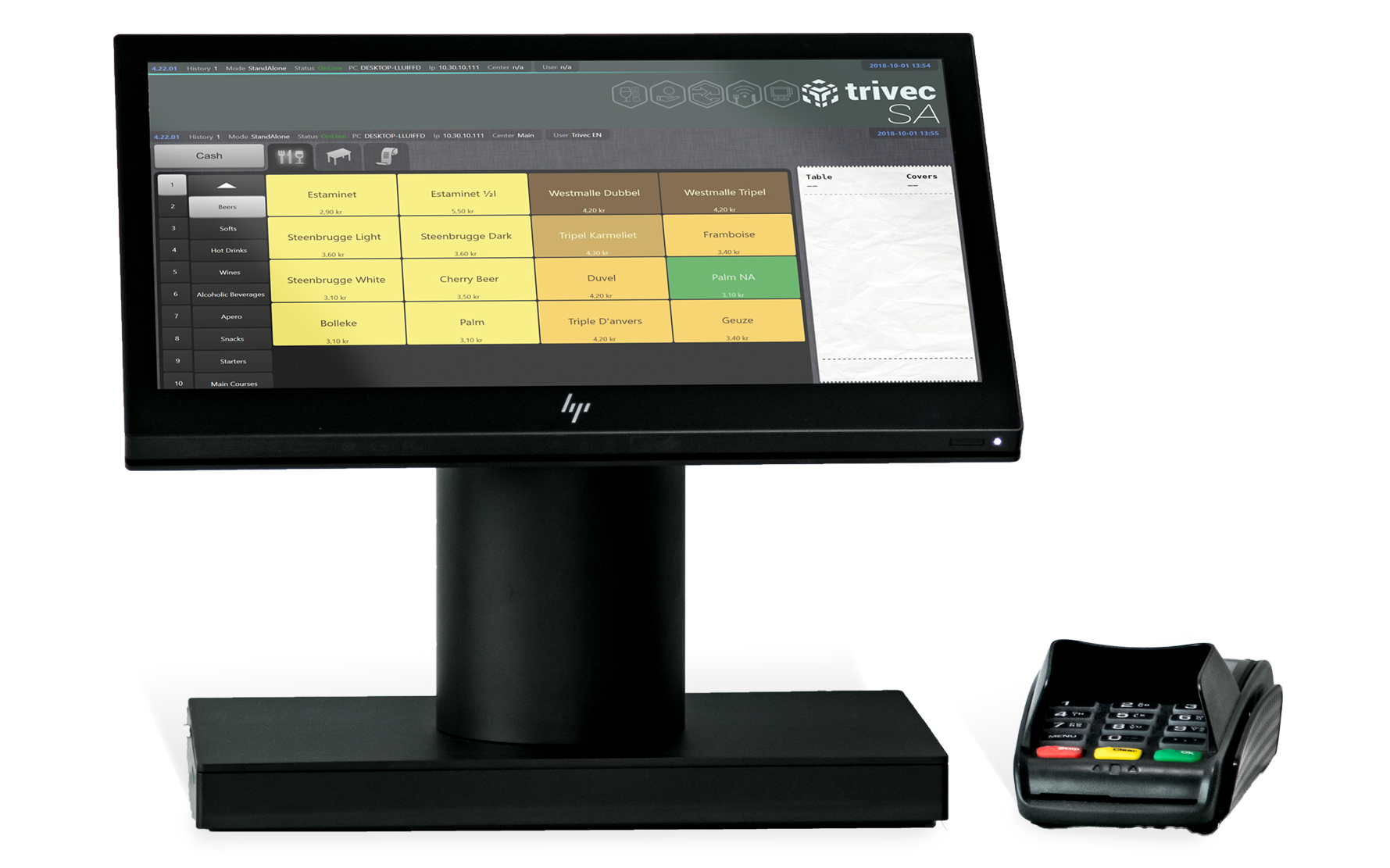 Betaalterminal, kassasysteem Trivec